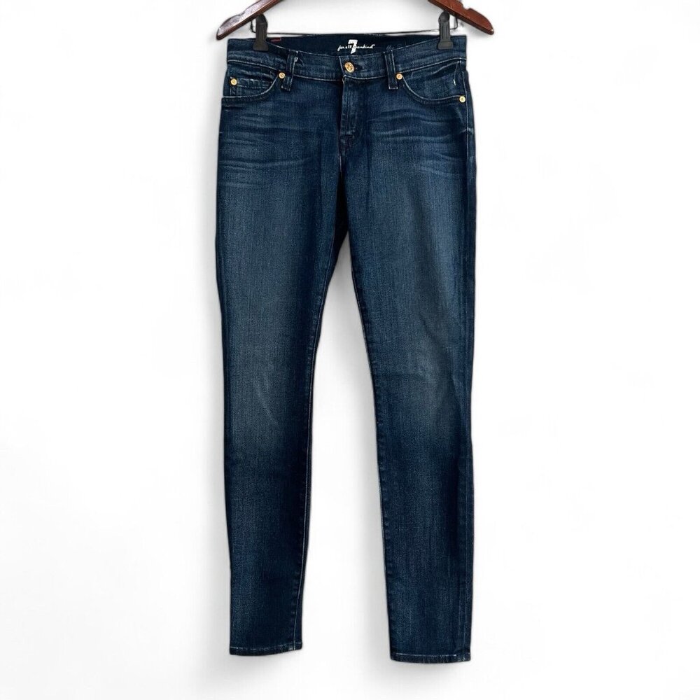 7 For All Mankind Jeans Womens The Skinny Size 27 Trendy Denim Blue USA